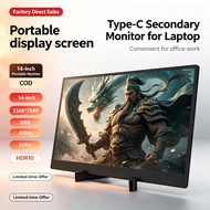 Type-C 14" Portable Secondary Monitor HDR10 60Hz Local Delivery Fast