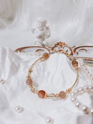 天然水晶  奶茶月光 黑金超七