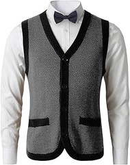 Mens Sweater Vest Solid Knitted Lightweight Thermal Cardigan,DXL Big and Tall Vest