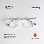 Ramsey (Specs optical) — a stylish square frame best paired with computer safe lenses.