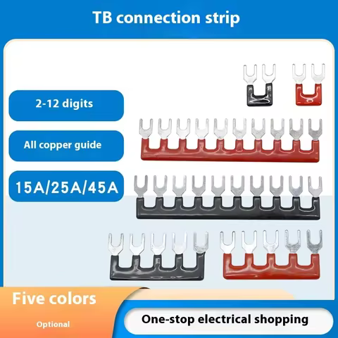 20 Pieces 15/25/45A Various Positions Pre Insulated Fork Type Terminal Connection Strip Barrier Jump