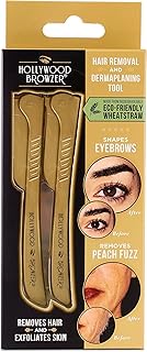 Hollywood Browzer Gold Dermaplaning Face Blade for Men and Women - Protective Pouch Included - Eyebr