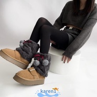 KAREN Plush Fluffy Boots Cover, Fur Plush Fluffy Thickened Boots Socks,  Warm Y2K Hairy Balls Hosier