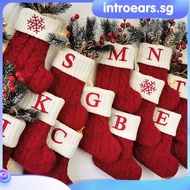 christmas gift INTR Christmas Socks Exquisite Wool Knitted Christmas Alphabet Socks Christmas Decorations Christmas Gift Bag Christmas Tree Pendant Decorations