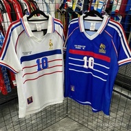 Retro Football Jersey 1998 FFF ZIDANE Top Quality Home Soccer Jersey Custom T-Shirt