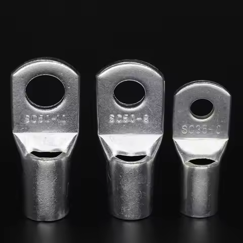 SC2.5/4/6/10/16/25/35/50-4/5/6/8/10/12/14/16 Copper Battery Bolt Hole Connector Wire Cable Cord End 