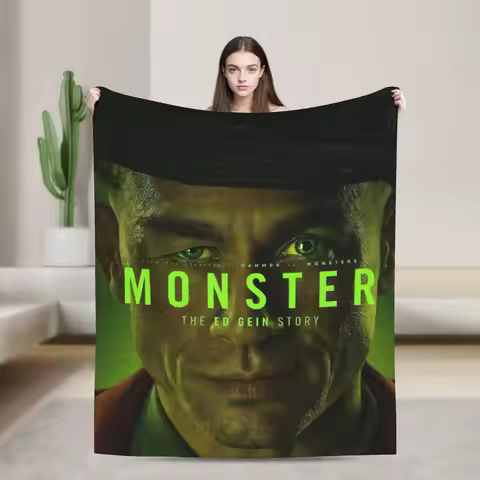 Monster The Ed Gein Story Horror Flannel Blankets Soft Throw Blanket for Bedroom Camping Comfortable