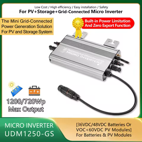 Hybrid Micro Inverter 1200W Solar PV/Battery input 20-60V,Output 180~265VAC with WiFi &Anti-Backflow