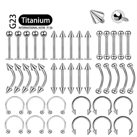 5Pcs Implant Grade F136 Titanium Gothic Spike Labret Tragus Helix Bar Lip Bar Rings Stud Cartilage E