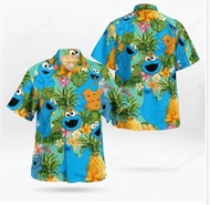 Cookie monster muppets HAWAIIan CASUAL shirt, Size XS-6XL, Style Code463