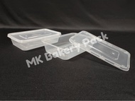 MW S500 - 500ml Rectangular Plastic Disposable Food Container (50pcs±) / Bekas Bungkus Plastik