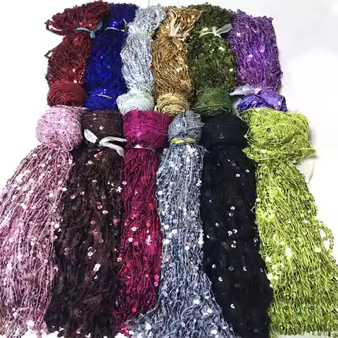6 Yards Sequins Fringe Fringing 40cm Long Tassel(appox) Trimming Costume Crafts