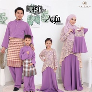 DRESS ATIFA & BAJU MELAYU MUHSIN SEDONDON / LAVENDER COLOUR / BAJU RAYA 2023/ DRESS MUSLIMAH / DRESS