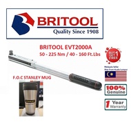 Britool EVT2000A Torque Wrench 50 - 225 Nm / 40 - 160 Ft.Lbs (NEW & ORI BRITOOL)