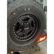 Black MVF Alloy Rim Wheels With Tyre Bundle Package (Set of 5) For Suzuki Jimny JB64 JB74 Kenda KR28 BFGoodRich KO2
