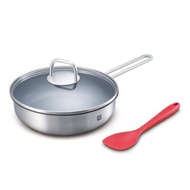 送變頻扇滿2萬折500★ZWILLING德國雙人不沾深煎鍋矽膠鍋鏟組贈SP-2601《門市第4件8折優惠》