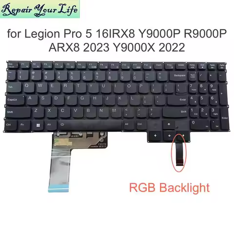 US French Belgian Backlit Keyboard for Lenovo Gaming R9000P 15IAX9 2023 Y9000X 2022 83D6, Legion Pro
