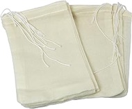 HSCGIN 24PCS Drawstring Filter Bags Reusable Pure Cotton Muslin Bags for Soup Herbal Medicine Marinade Tea Infusion Seasonings Residue Separation Household Kitchen Cotton Bags