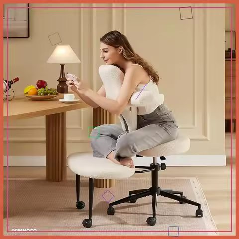 Ergonomic Cross Legged Office Chair Extra Wide for ADHD, Kneeling Chair with 360° Swivel, Adjustable
