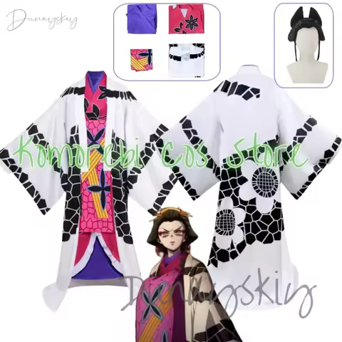 Anime Daki Cosplay Costume Wig Japanese Kimono Dress Outfits Juuni Kitsuki Sixth Women's Clothings H