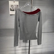 I9N5 Autumn 2026 Korean Style Soft Top with Contrasting Colors - Women's