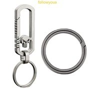 fol Practical Titanium Key Rings Metal Keychain Rings Heavy Duty Round Split Rings