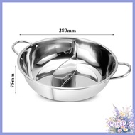 【HOT】28cm Hot Pot Twin Divided Stainless Steel 28cm Cookware Hot Pot Ruled Compatible