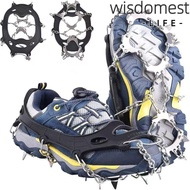 WISDOMEST Ice Grippers, Lightweight 8/10 Teeth Ice Shoes Spike,  Non-slip Ice Snow Shoes Spikes for 
