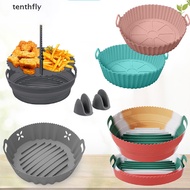 tenthfly Air Fryers Oven Baking Tray Roast Chicken Basket Mat Foldable AirFryer Silicone Pot With Separation Pad Grill Pan Accessories new
