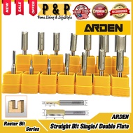 ARDEN Router Bit - Straight Bit Single Flute / Double Flute ( #01/#02/#14/#03/#04/#05/#15/#06/#07/#0
