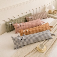 Checked Cat Long Pillow Cartoon Long Pillow Size 30 x 60cm 30 x 90cm