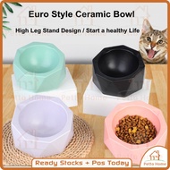 Cat Bowl Pet Bowl Puppy Bowl Japanese High Ceramic Bowl Abyssinian Food Bowl Feed Bowl Pet Feeder 45