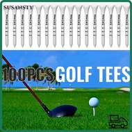 SUSANSTY 100pcs White Striped Golf Tee, 69/83mm Digital Scale Golf Wood Tees, Professional Wooden Go