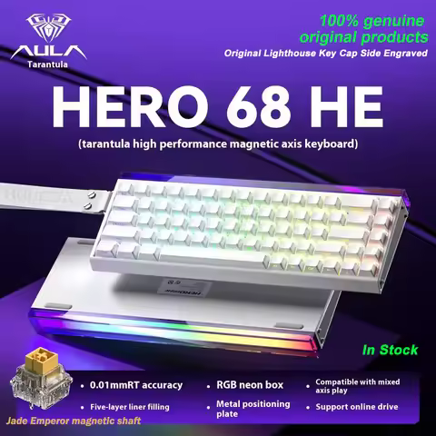 AULA HERO68 HE Magnetic Switch Wired Gaming Keyboard Rapid Trigger 8K Return Esports Gamer Keyboard 