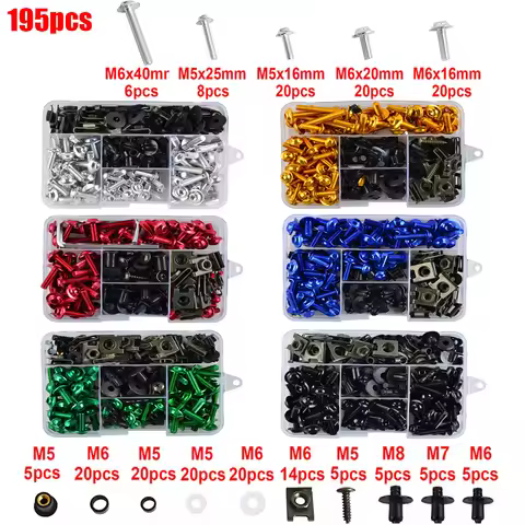 Fairing Bolts Screws Kit Nut Clips For Kawasaki Ninja ZX6R ZX7R ZX9R ZX10R ZX10RR ZX12R ZX14R ZX 4RR