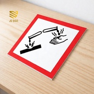 SAFETYSIGN K3 SYMBOL MATERIAL B3 - KOROSIF + 3MM PLATE