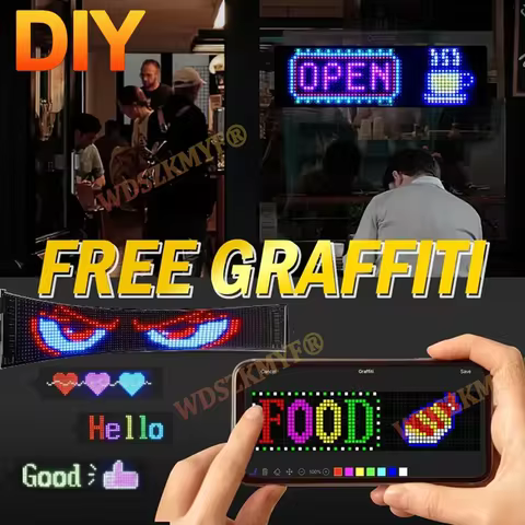 LED Flexible Screen Billboards APP Control Text Pattern Free Combination Car Advertising Store Front