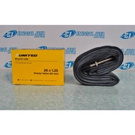 United MTB Bike Inner Tube 26 X 1.25 Presta FV 60mm Flexible Rubber Not Easy to Leak Length 6Cm