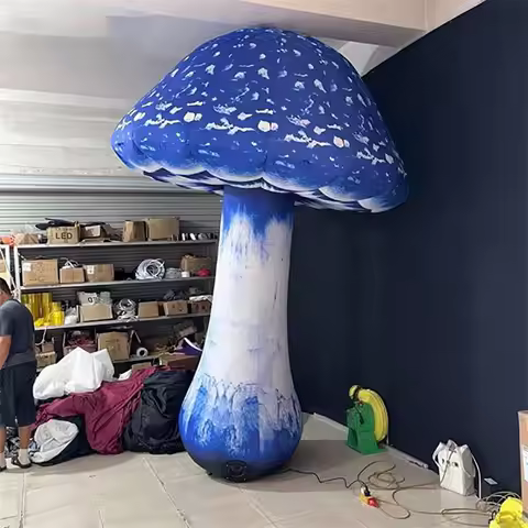 Giant Inflatable Mushroom Air Blow Creative Blue Fungus Outdoor Play Concert Stage Decor for Nightcl