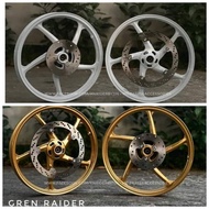 G Ren mags Raider 150 Fi / carb 5spokes 1.2 / 1.4 set white / Gold color