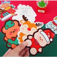 Merry Christmas Cardboard Label Greeting Card Santa Claus Snowman Cartoon Character Party Gift Card