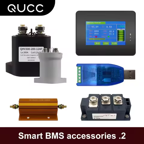 Battery Accessories RS485 LCD Smart Display 300A Diode 75W Resistance 600A Sensor 500A Relay For QUC