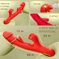 Thrusting Vibrator Dildo Toys for Girl G Spot Clit stimulation & Flapping Masturbation Dildo Vibrate