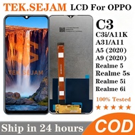 TEK.SEJAM LCD For Realme C3 C3i 5 5s 5i 6i oppo A5/ A9 2020 A31 A11 LCD Screen assembly replacement