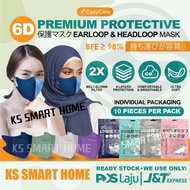 【 6D PREMIUM 】VShape Duckbill Mask 10pcs Protective 4ply Face Mask 10pcs Headloop / Earloop Easycare