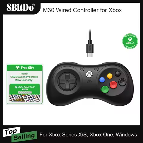8BitDo M30 Wired Controller for Xbox Series X/S, Xbox One, and Windows with 6-Button Layout Gamepad 