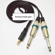 KABEL AUDIO STEREO JACK 3.5MM TO 2 AKAI 6.5MM MALE TO MALE 1.5 METER