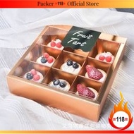 KJ29  9 Cavity Fruit Tart Box Transparent Cover-5pcs/pkt