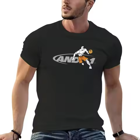 New AND1- Streetball basketball freestyle T-Shirt heavyweight t shirts vintage t shirt mens t shirt 