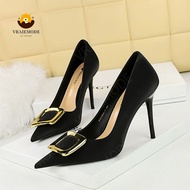 Fashion High-Heeled Shoes Woman Pumps with Metal decorative buckle High Heels Stiletto Party Women S